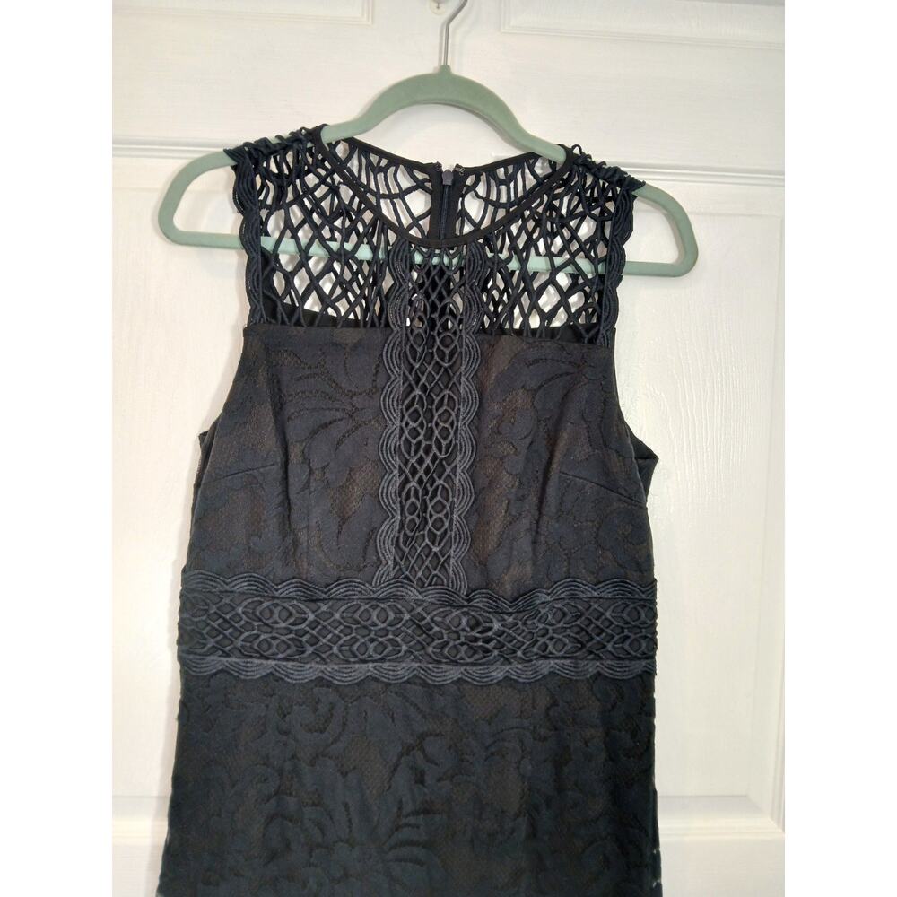 Antonio Melani Women's 10 Midnight Blue & Black Lace Sleeveless Dress Elegant